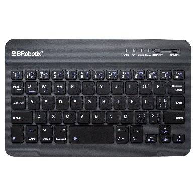 Teclado Inalámbrico - Bluetooth, MINI, Portable, Batería Recargabe, duración hasta 72h, P/Portátil, Tablet y Celular, Español, Negro, 6006436 BROBOTIX Teclado Inalámbrico - Bluetooth, MINI, Portable, Batería Recargabe, duración hasta 72h, P/Portátil, Tablet y Celular, Español, Negro, 6006436 BROBOTIX